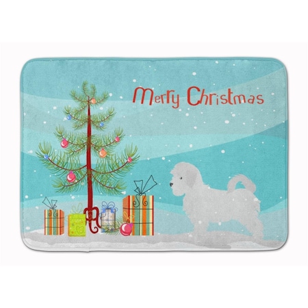 Carolines Treasures Maltese Merry Christmas Tree Machine Washable Memory Foam Mat BB2954RUG